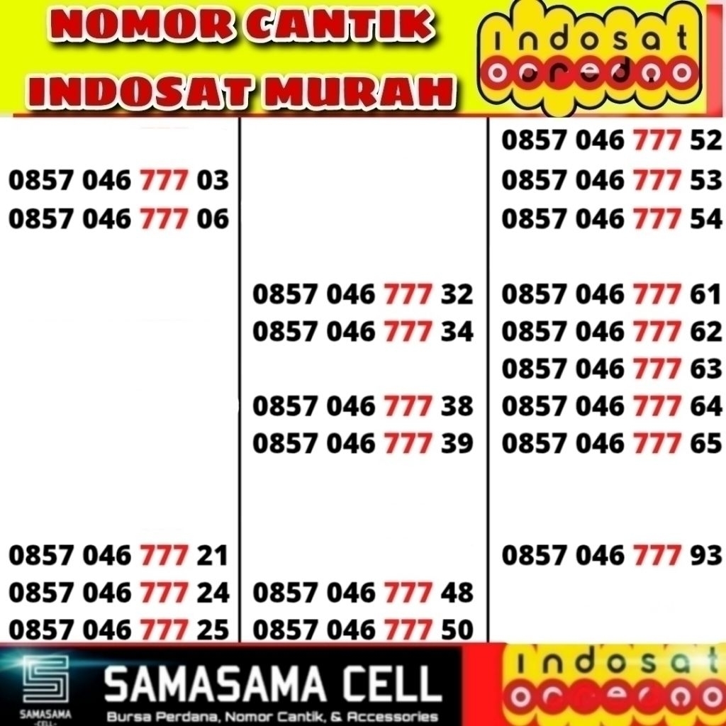 KARTU PERDANA NOMOR CANTIK INDOSAT OOREDOO 4G Support 5G