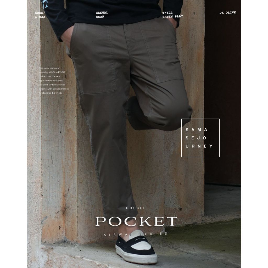 SAMASE Sirwal Double Pocket X022 Sirwal Panjang Pria Dewasa Terbaru 2026 Samase Official Original