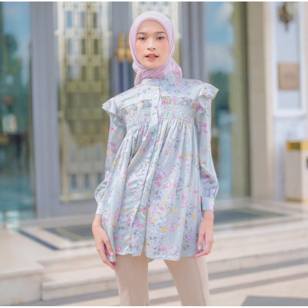 HijabChic X ZytaDelia Xavera Fleuria Sage Top