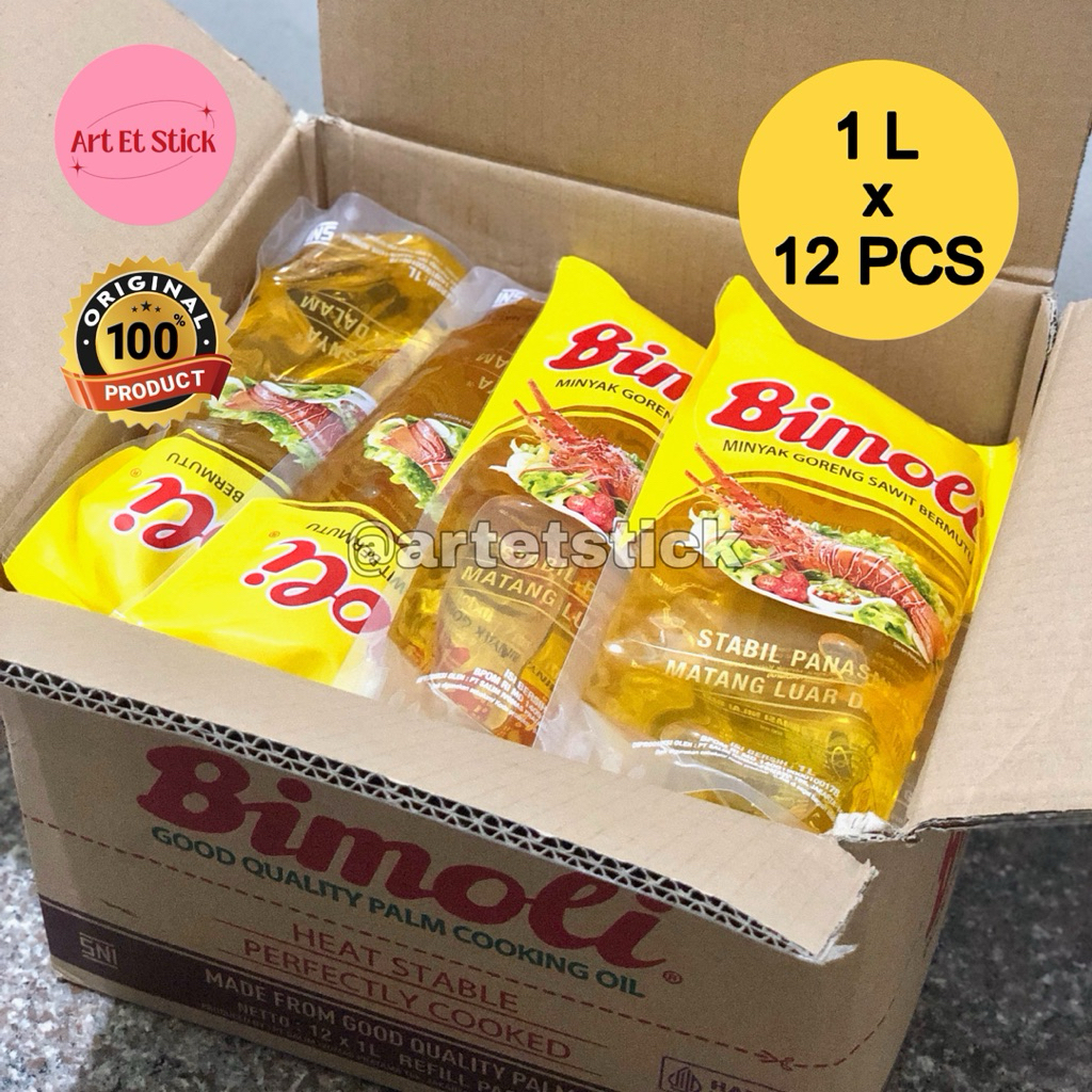 Bimoli Minyak Goreng 1 Liter - 1 Dus Isi 12 Pouch
