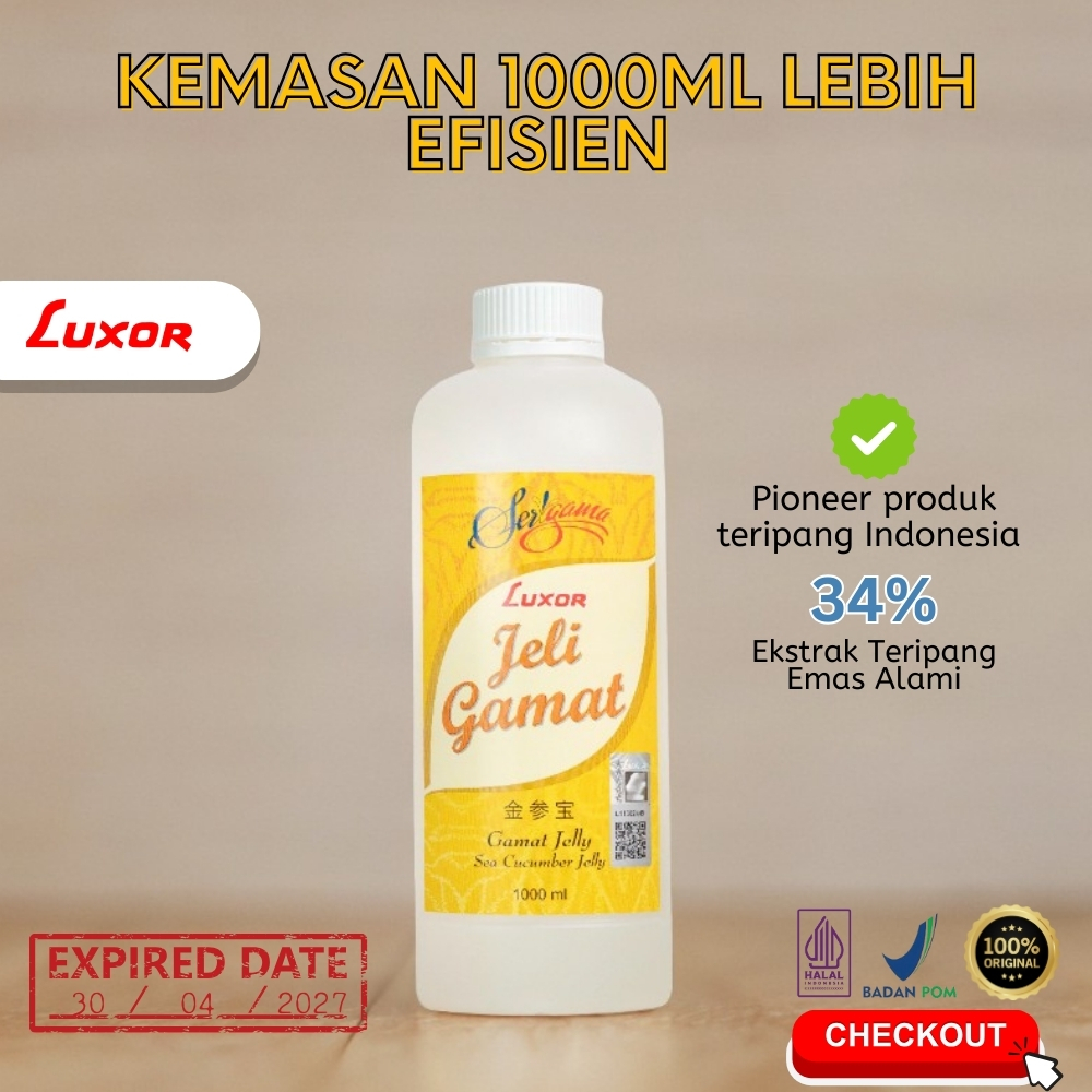 Jeli Gamat Luxor 1000ml | Cocok Untuk Asam Urat, Diabetes, Maag/Gerd, Pasca Operasi | 100% ORI