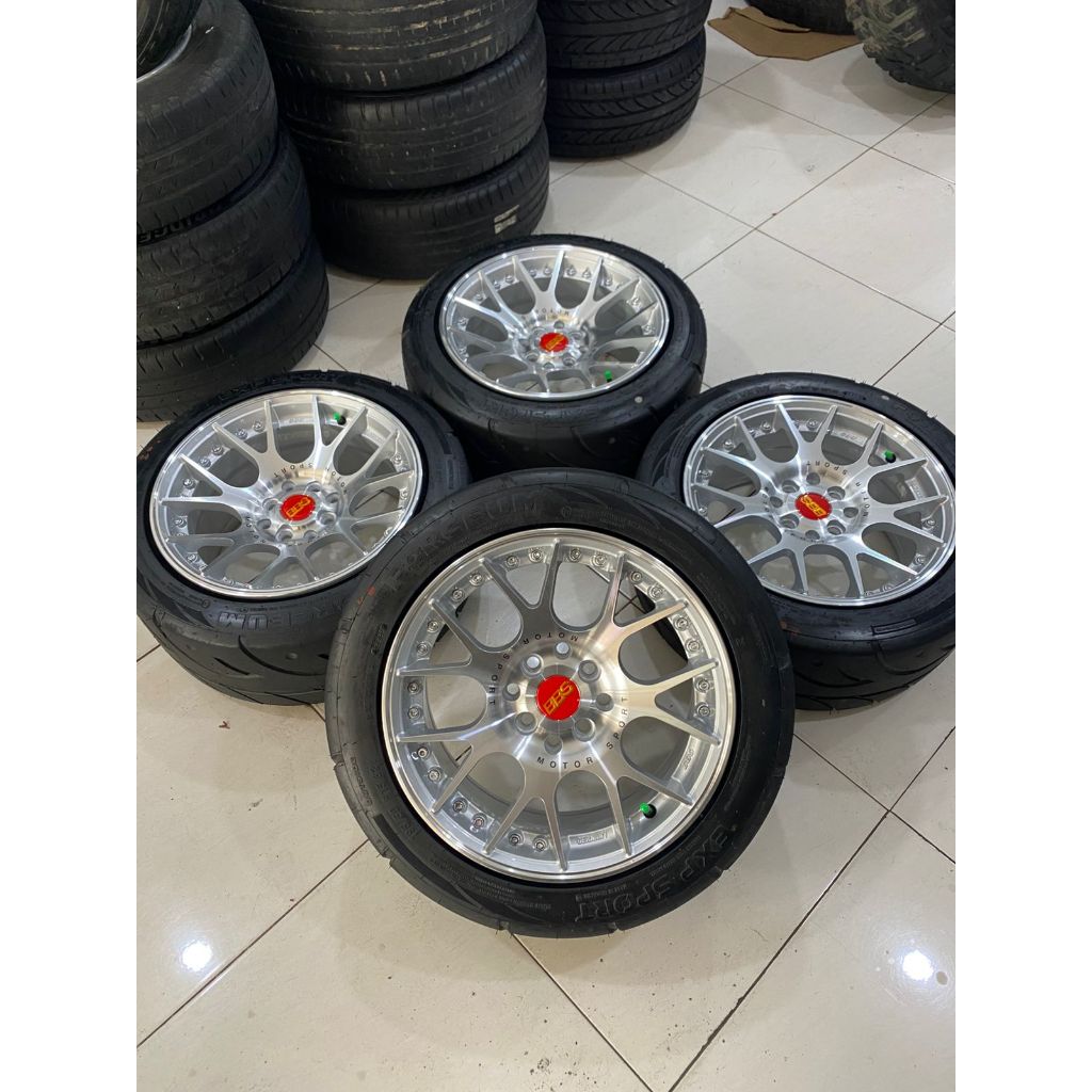 velg mobil bekas bbs ring 15 pcd 4x100-114,3 lebar 7/8 plus ban 195 50 15