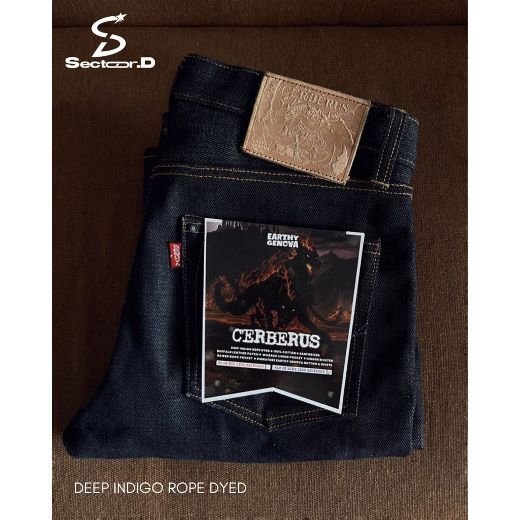 Earthy Genova Art Cerberus 21,5 Oz Blue Line Selvedge