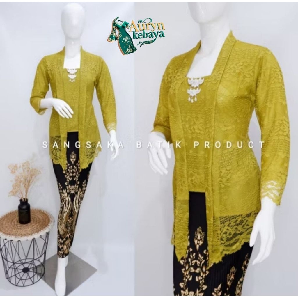 Anami - Setelan 1set Kebaya Wisuda Modern Kutu Baru Pendek ( kebaya+rok ) / Kebaya Wisuda Modern / K