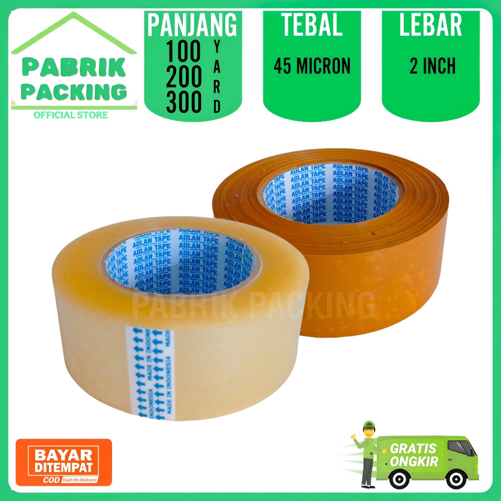 Lakban Bening 48mm x 100yard 200yard 300yard Economis - Isolasi 2inch