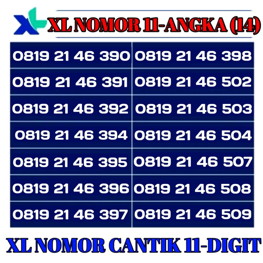 promo perdana XL nomor cantik 11digit (Cek Deskripsi)
