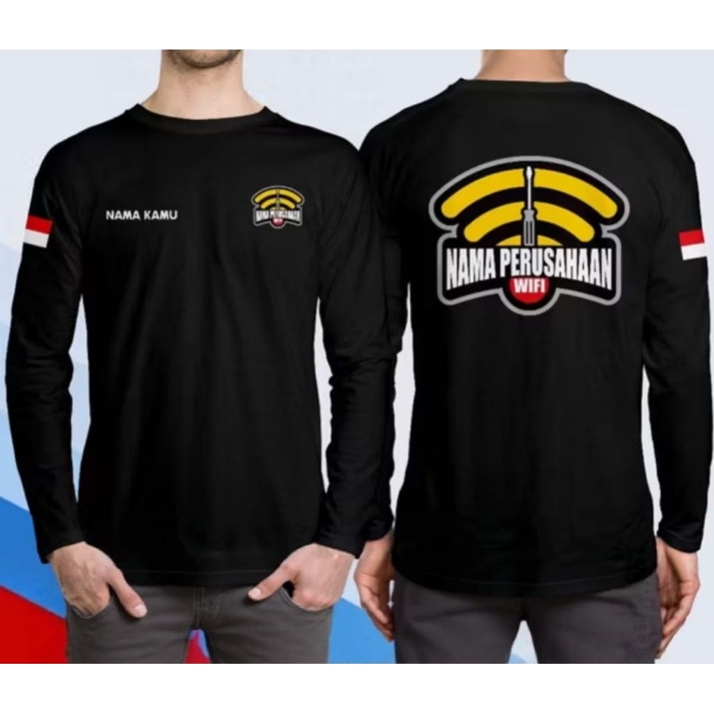 Kaos Lengan Panjang Nama Perusahaan Wifi Bisa Request Nama Perusahaan Wifi Kalian