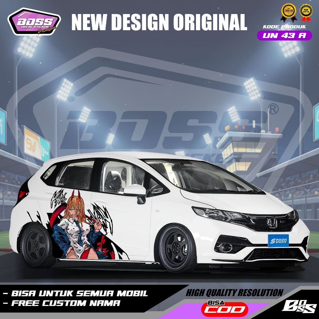UN 43 - STIKER DECAL SAMPING UNIVERSAL DESIGN ANIME GEMOY MOBIL AGYA XENIA AYLA CALYA JAZZ SIGRA BRI
