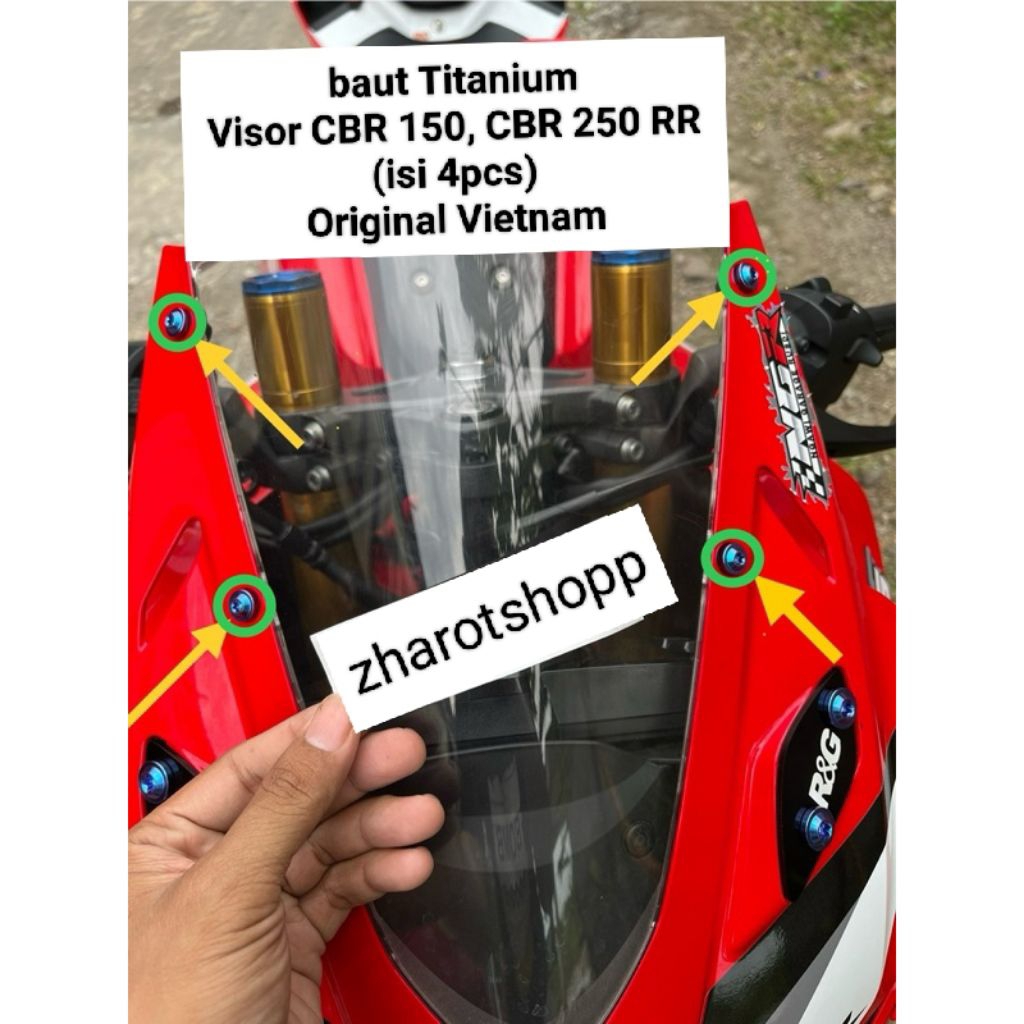 Baut Titanium Visor CBR 150R, CBR 250R RR(isi 4pcs) Original Vietnam