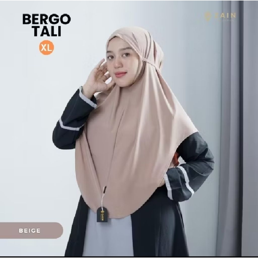 Hijab Bergo Non Pet Tali Belakang XL Jersey Jilbab Instan Kekinian Bahan Jersey Korea Premium High Q