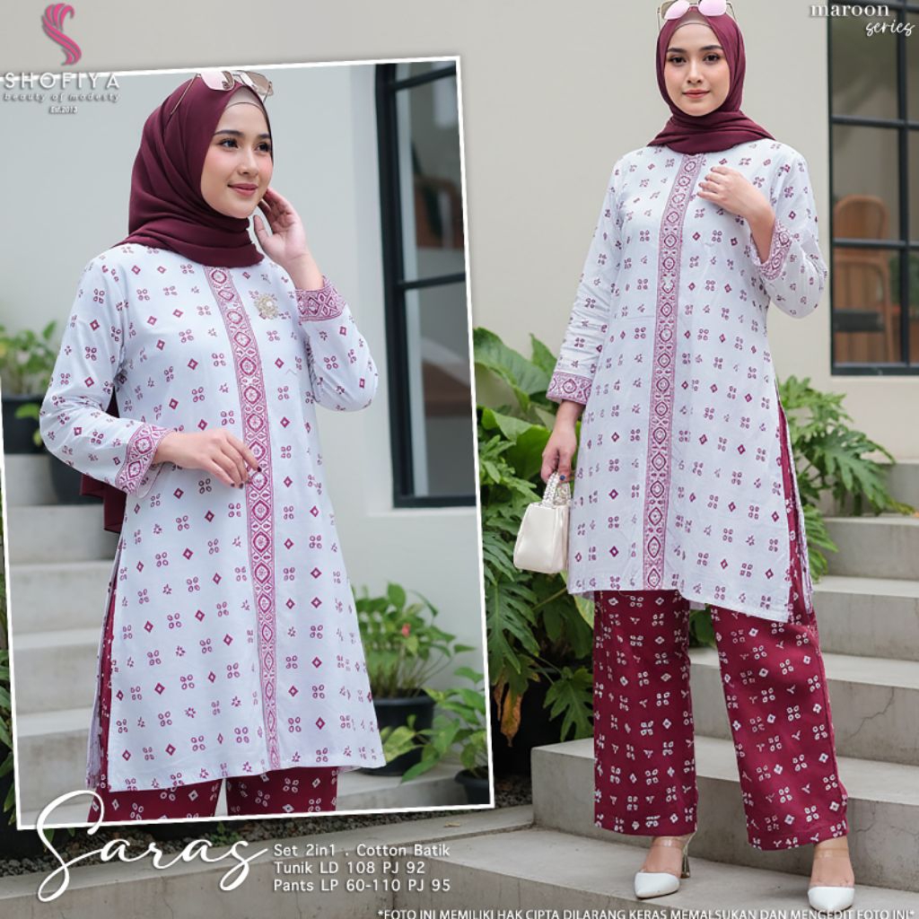 Set tunik kulot batik Sekar ori batik solo