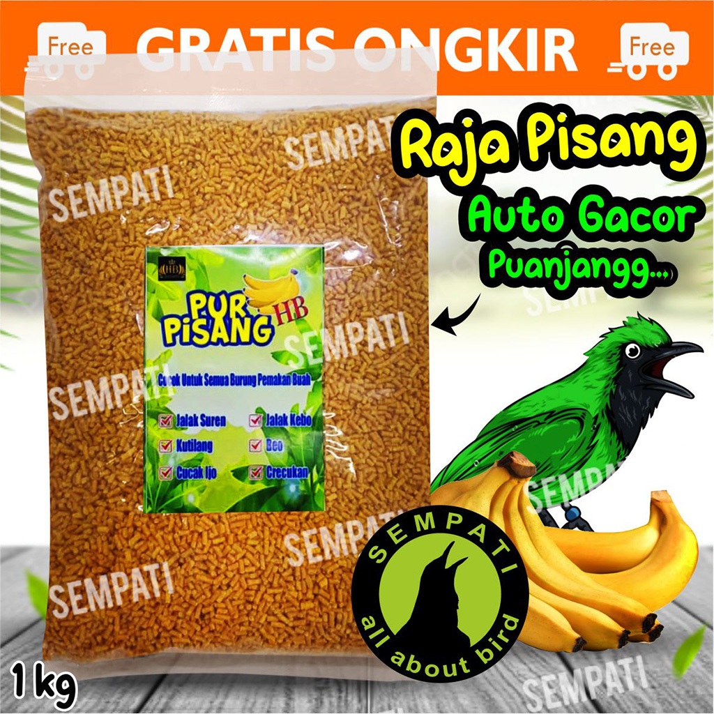 SEMPATI Pur Pisang 1kg Voer Pakan Burung Pemakan Buah Burung Jalak Suren Kutilang Cucak Ijo Jalak Ke