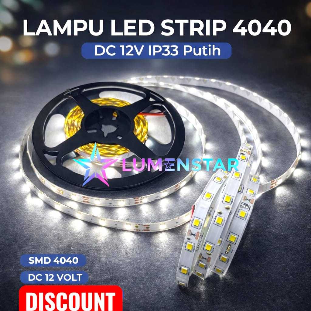 LAMPU LED STRIP 4040 DC 12 VOLT IP 33 / LAMPU STRIP 12V Putih