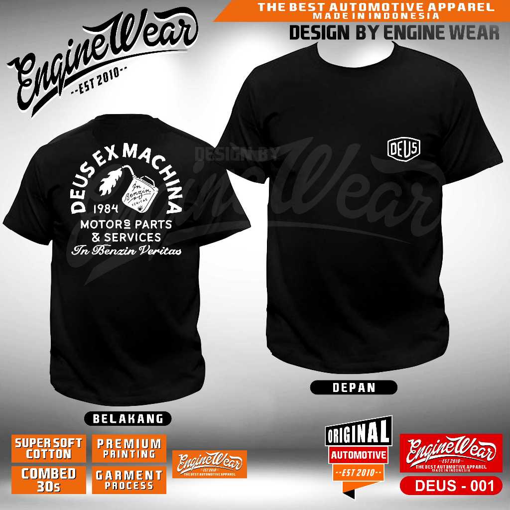tshirt deus kaos logo deus ex machina motor custom baju otomotif DEUS001