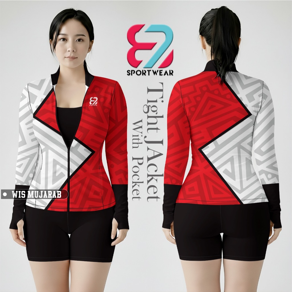 New 87SportWear Atasan Jaket ketat Pakaian Olahraga Aerobic/Zumba/Senam/Gym