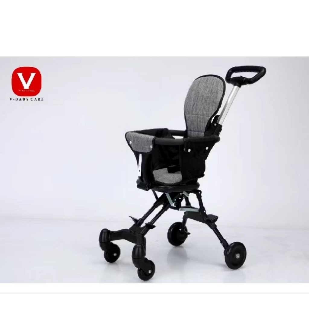 stroller duduk V baby black grey