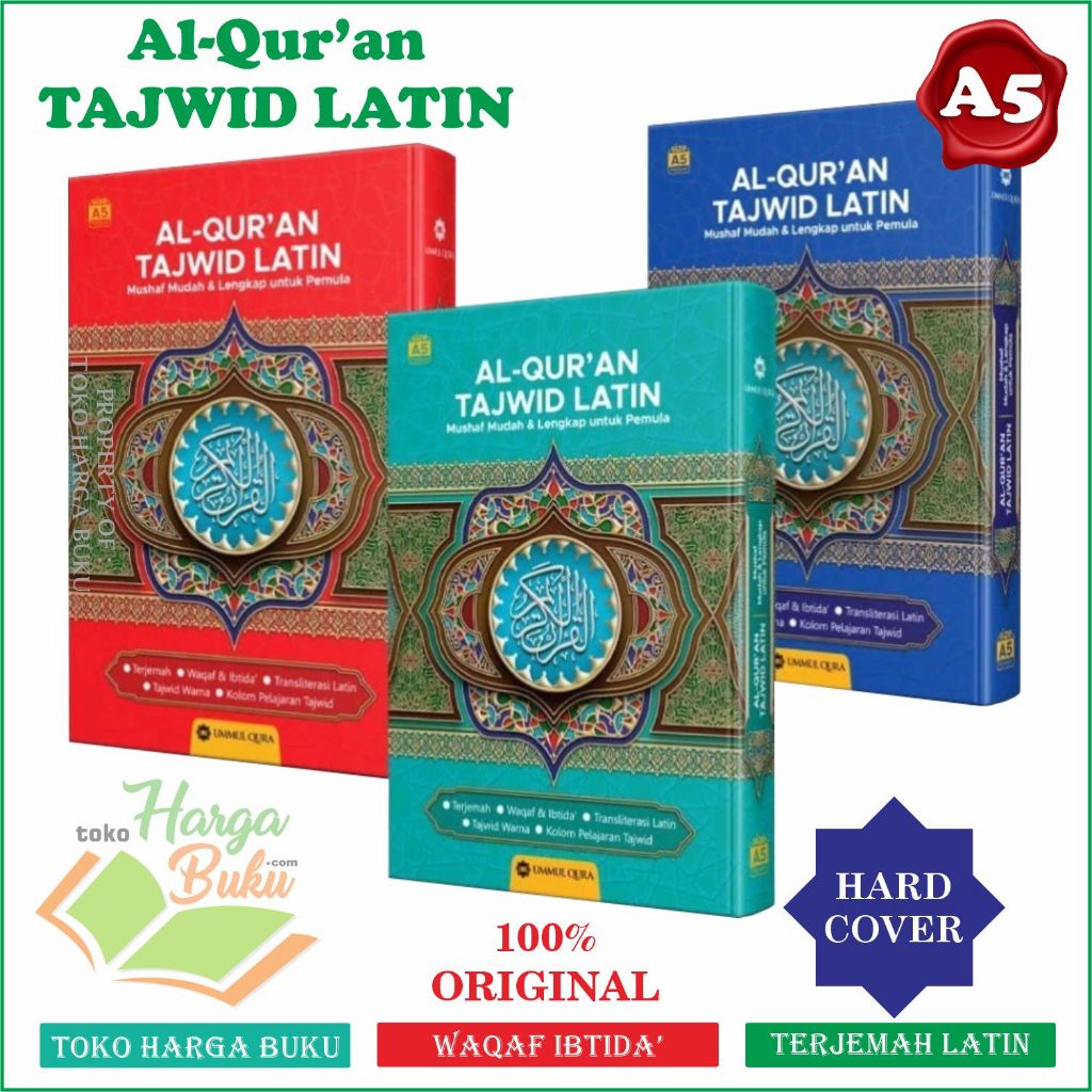 Foto Al-Quran Tajwid Latin A5 HC TERJEMAH Mushaf Mudah & Lengkap untuk Pemula Tajwid Warna Waqaf Ibtida Transliterasi Latin Kolom Pelajaran Tajwid - Ummul Qura
