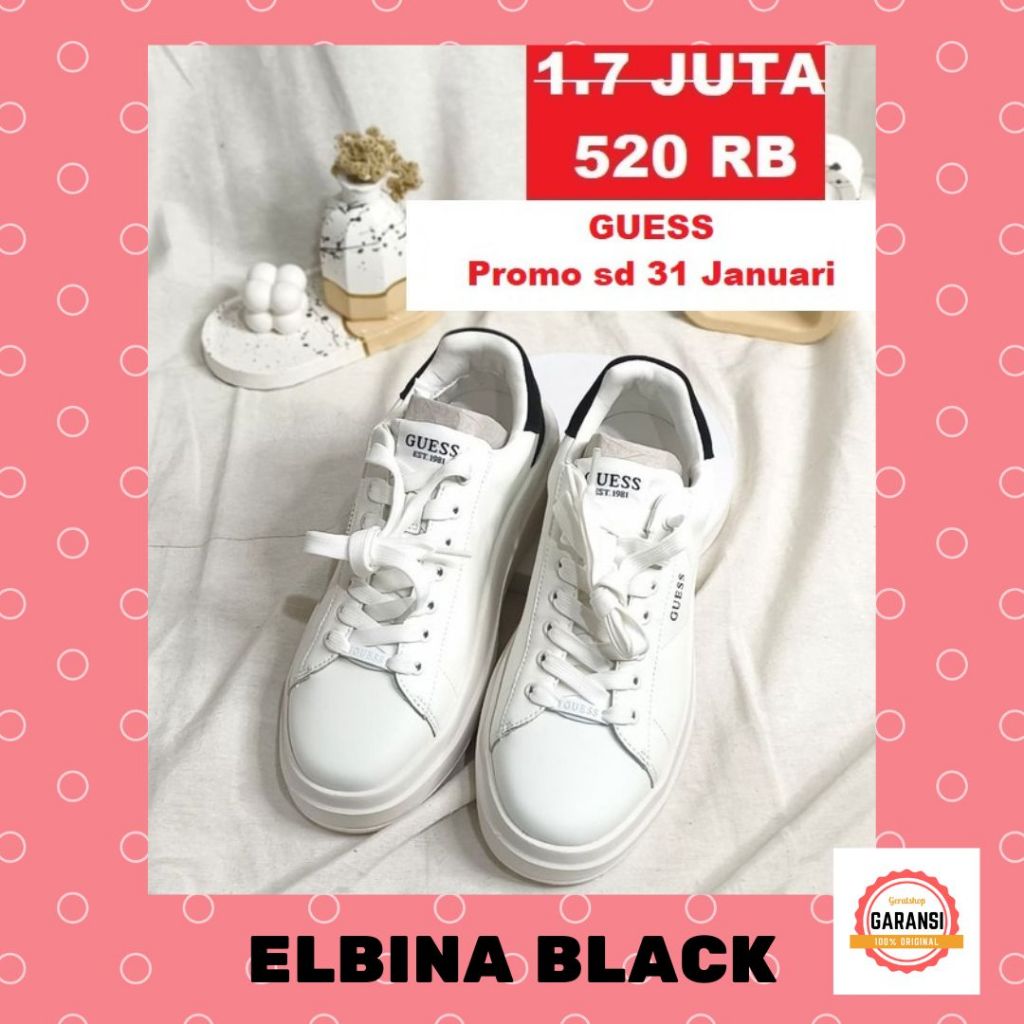Sepatu sneakers seri ELBINA wanita Guess 100% original store
