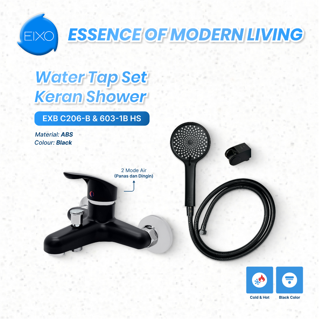 Kran Mixer Panas Dingin Shower ABS Anti Panas dan Karat EIXO Bufalo C206