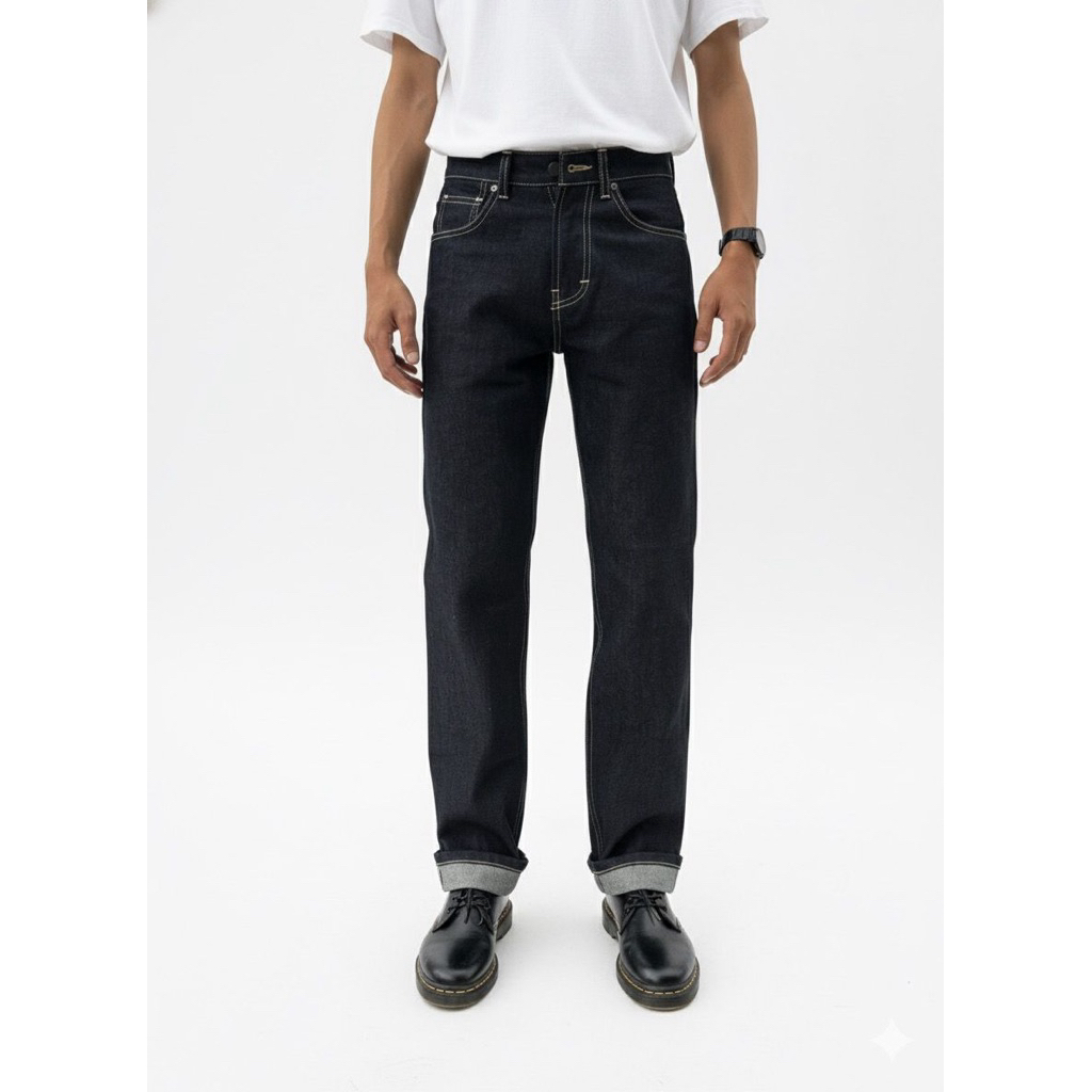 Celana Jeans Denim Selvedge Reguler Fit Bahan Denim Tebal dan Halus