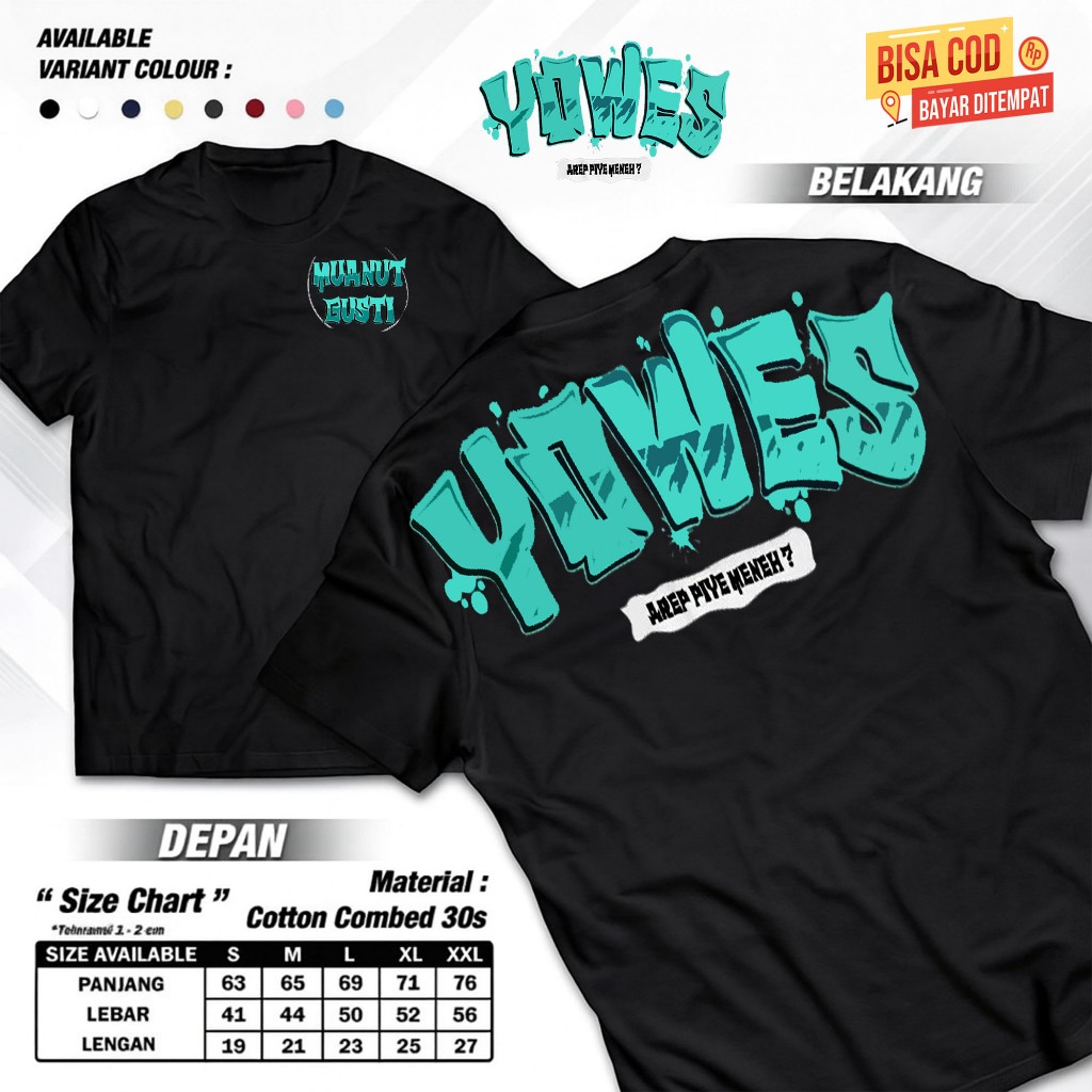 Kaos Kata Kata "Manut Gusti Yowes Arep Piye Meneh" / Baju Kaos Kata-Kata Keren Nyindir Viral / T-Shi