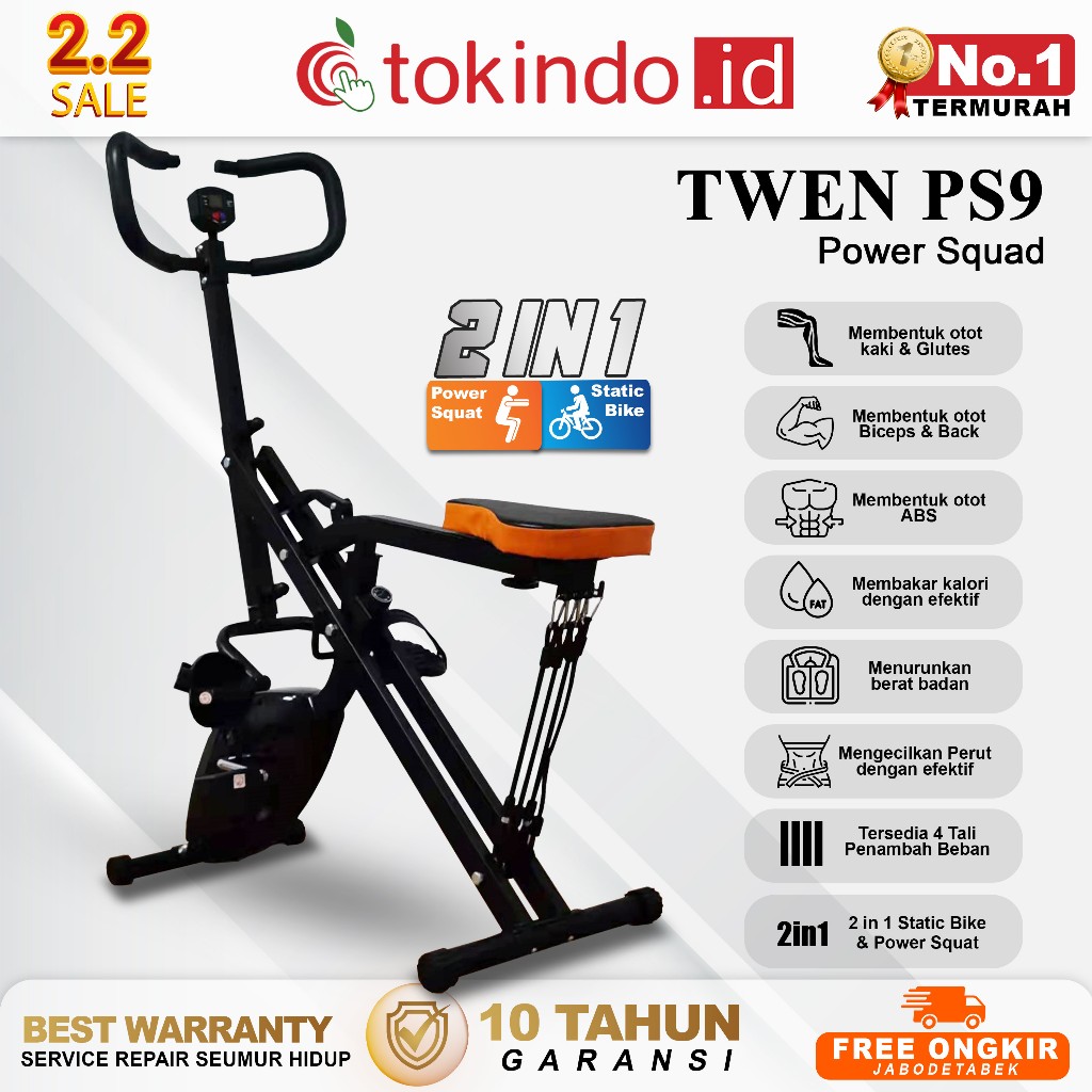TWEN PS8 PS9 Power Squat Rider - Power Squat Sports Equipment - Power Home Squat - Alat Olahraga