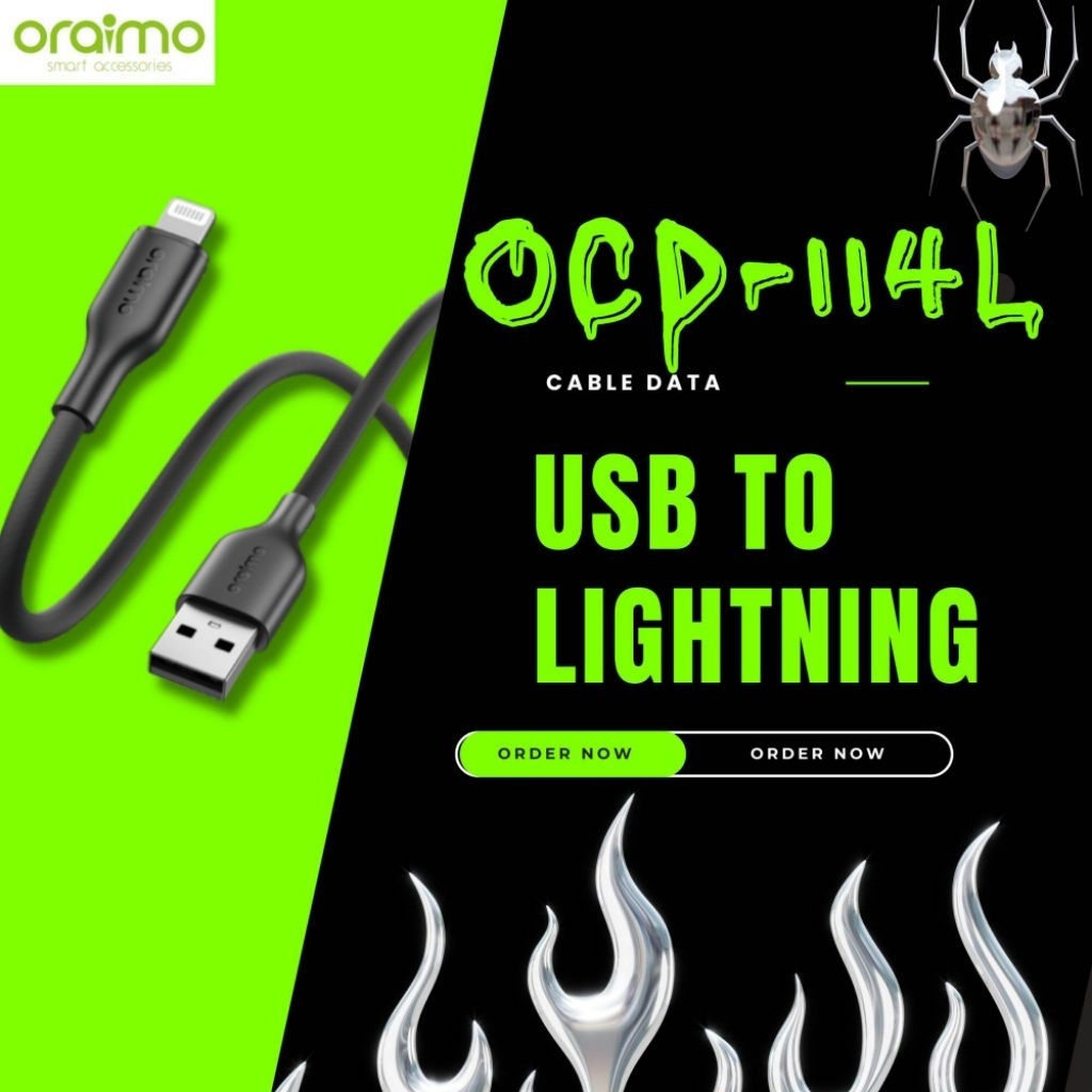 Kabel Data Oraimo Iphone Lightning Fast Charging Robustline OCD-114L