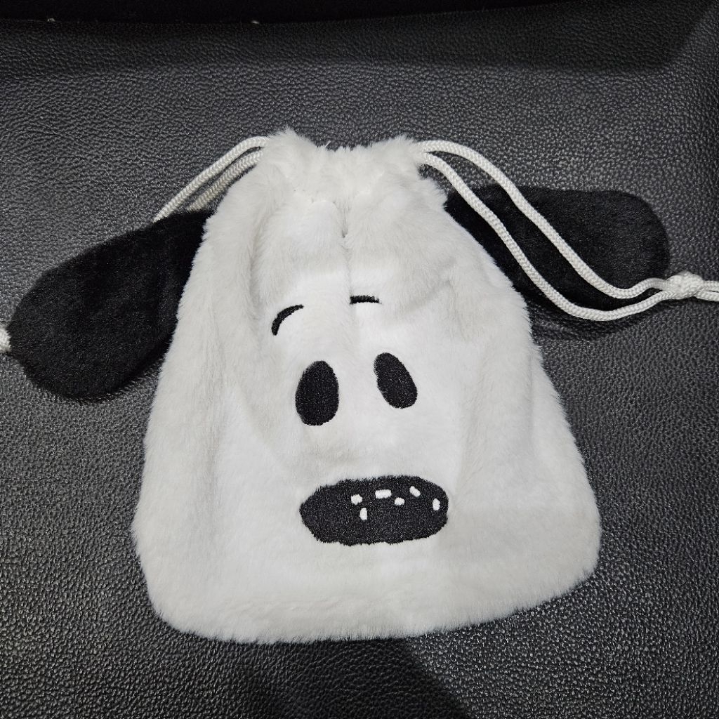 Snoopy Pouch Serut Kain kantong serut Kecil dan Medium tempat penyimpanan serbaguna Ready New