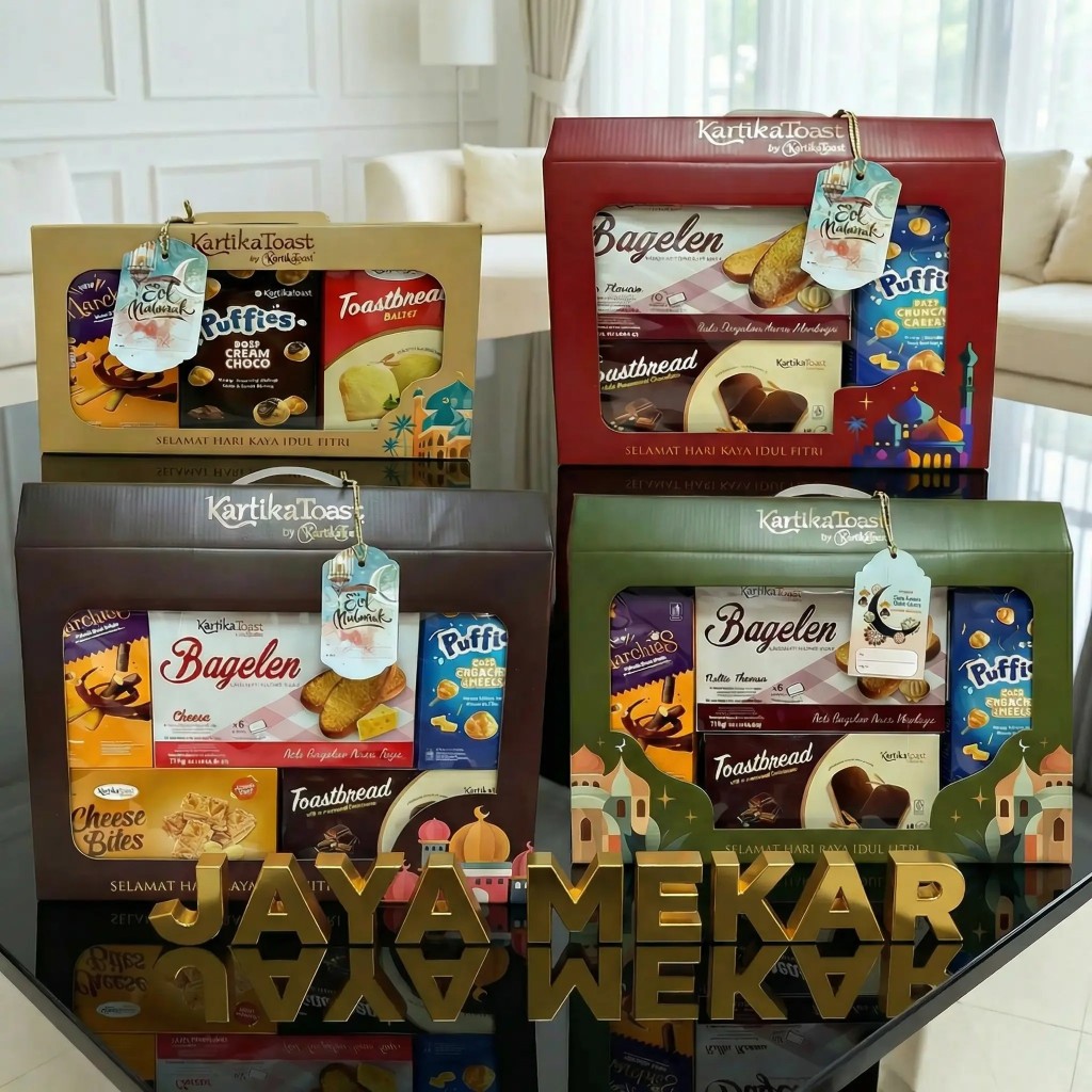 Paket kue lebaran hampers kartika sari toast parcel free kartu ucapan selamat paket parsel siap kiri