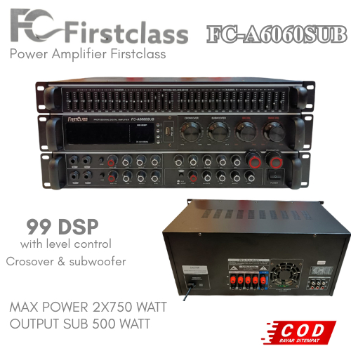 Amplifier Firstclass FC-A6060SUB Power Amplifier Firstclass FC A6060 SUB + Crossover
