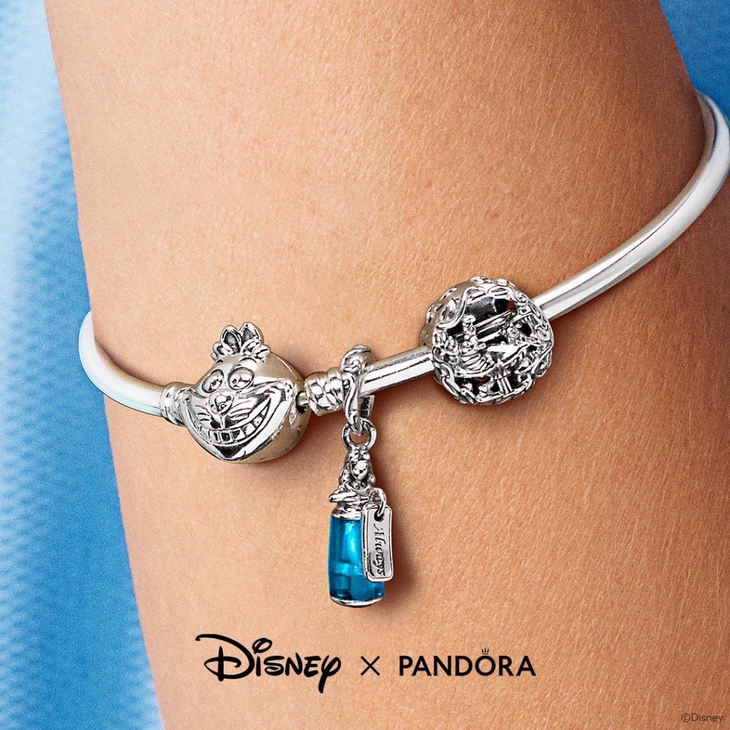 Pandora Disney Alice in Wonderland Original Authentic 100% Gold Silver Charm Moments Liontin Kalung 