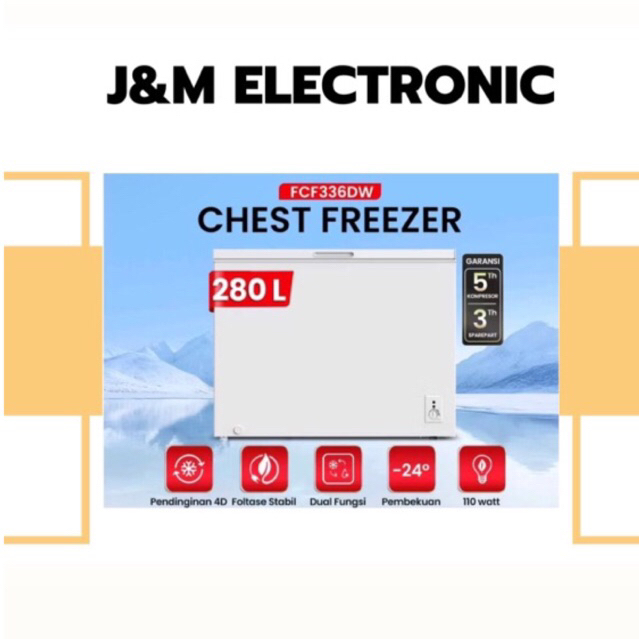 Freezer changhong FCF 336 DW chest freezer changhong 280 liter garansi resmi freezer box changhong 2