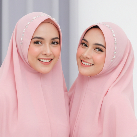 Hijab Instant Segitiga Payet Bandu Mutiara