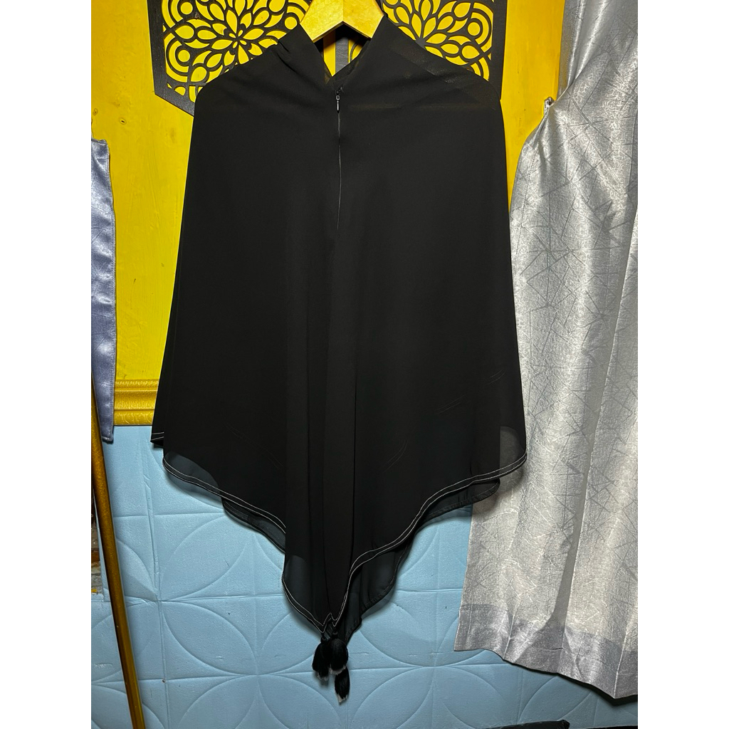 KHIMAR INSTAN . HIJAB HITAM VARIASI TASEL . HIJAB VIRAL  . HIJAB TEMBORO
