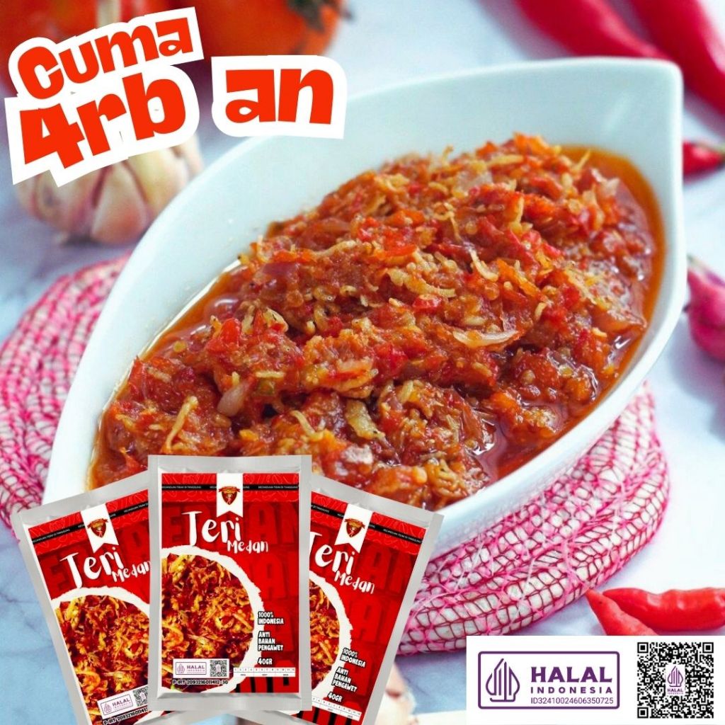 40gr Sambal Teri Medan/ Sambel Teri Medan/ Sambal Teri pedas/ Teri Balado/ Teribolado/ Sambal/ Sambe