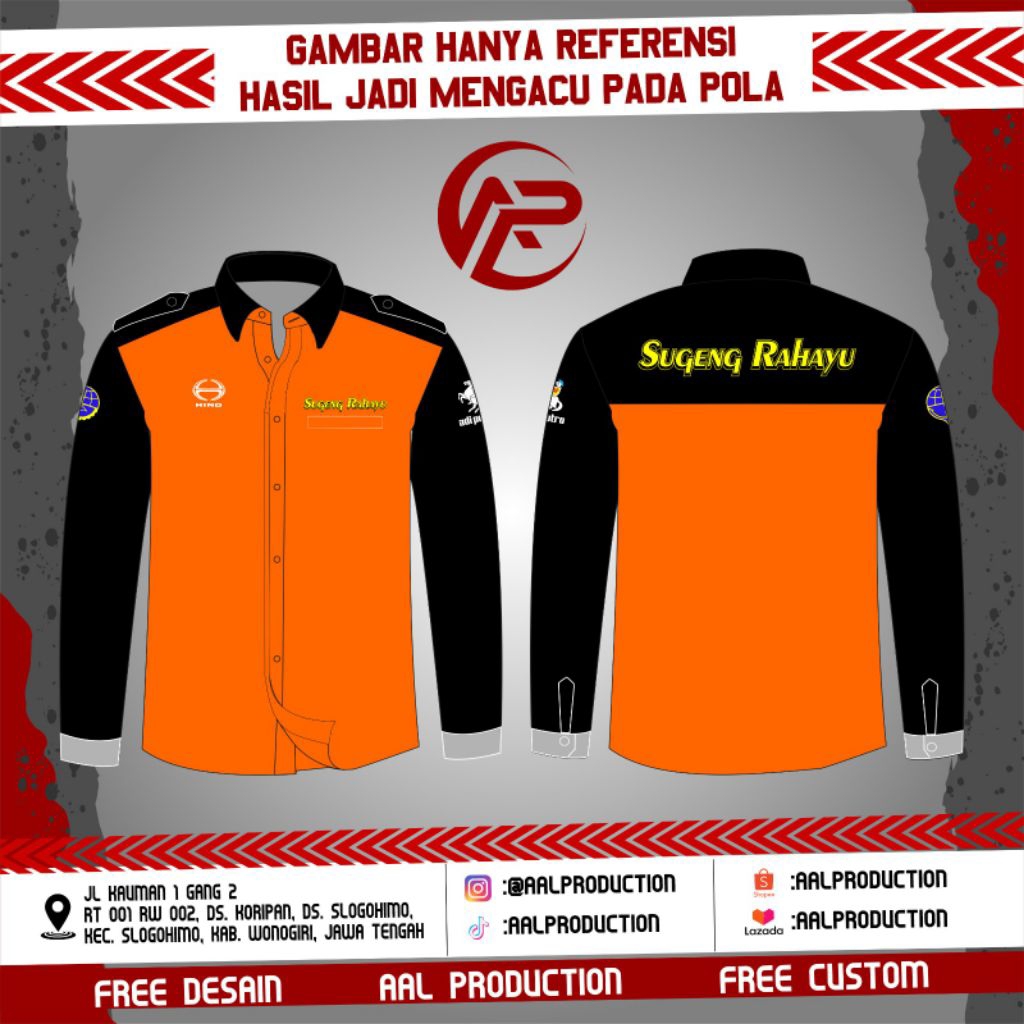 KEMEJA CUSTOM SUGENG RAHAYU BORDIR LENGAN PANJANG