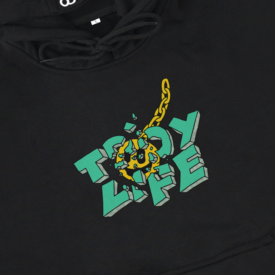 Troy Company Hoodie Black Chain Flail - Jaket Hitam Hoodie Hitam KHD 252
