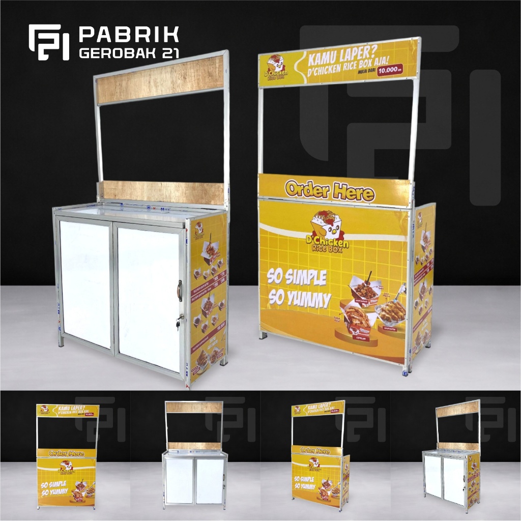 Meja Booth Portable Pintu Lipat Bisa COD Cocok Untuk Usaha Atau Jualan Minuman Dan Makanan Gerobak A