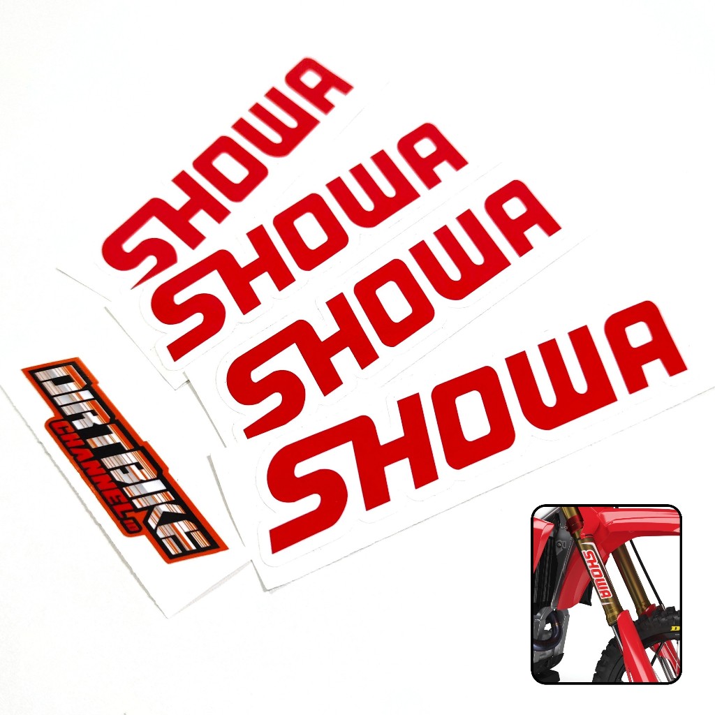 STICKER USD SHOCK DEPAN SHOWA Merah Putih Stiker Shockbreaker KLX CRF DTRACKER WR KTM YZ TRAIL GTX