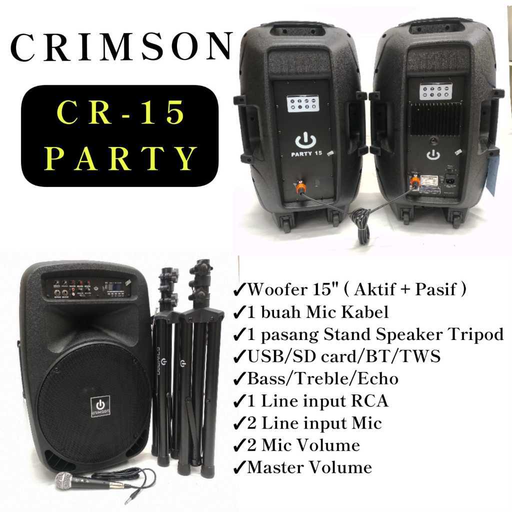 SPEAKER PARTY AKTIF PASIF CRIMSON 15 INCH CR-15