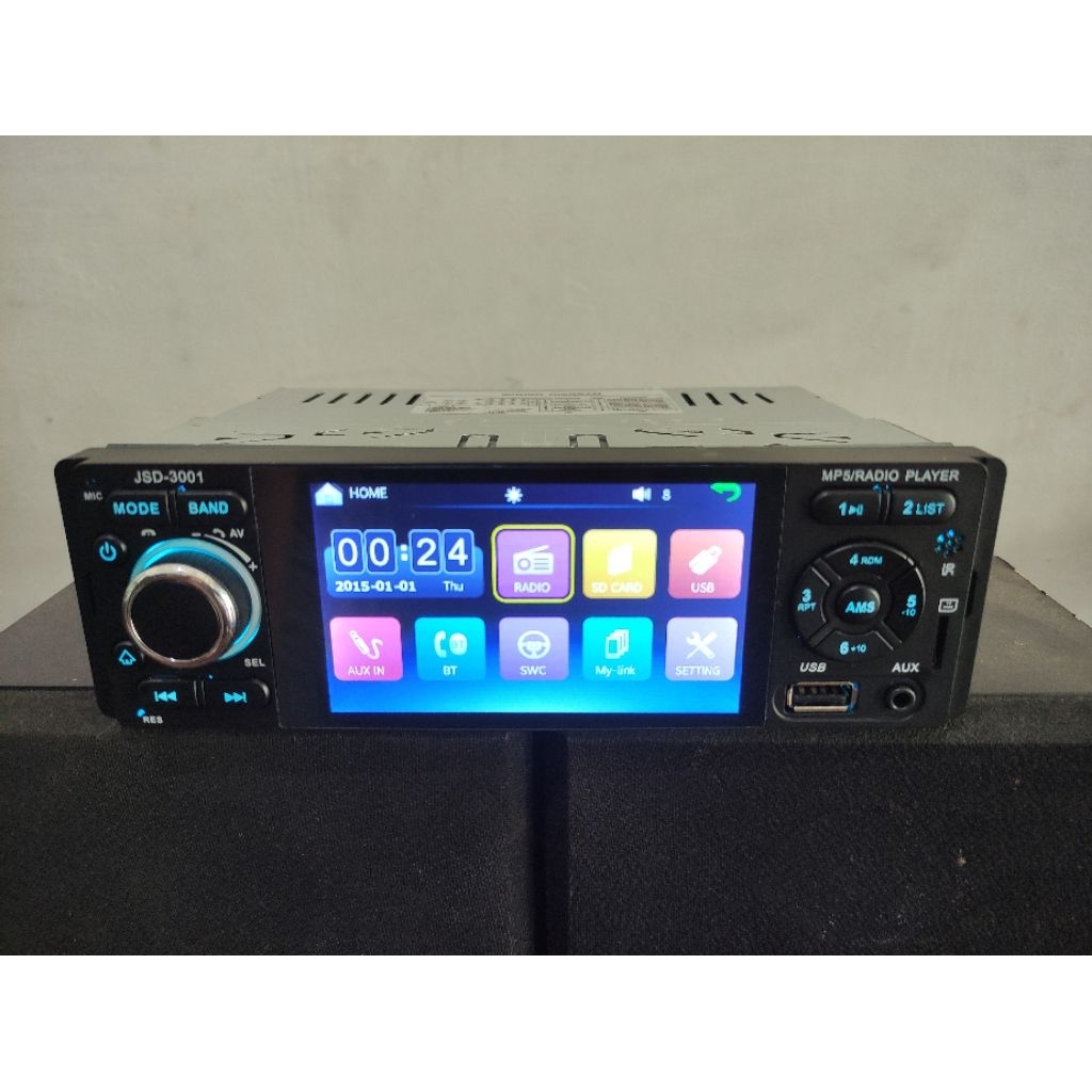Tape mobil single din JSD-3001 layar sentuh bluetooth