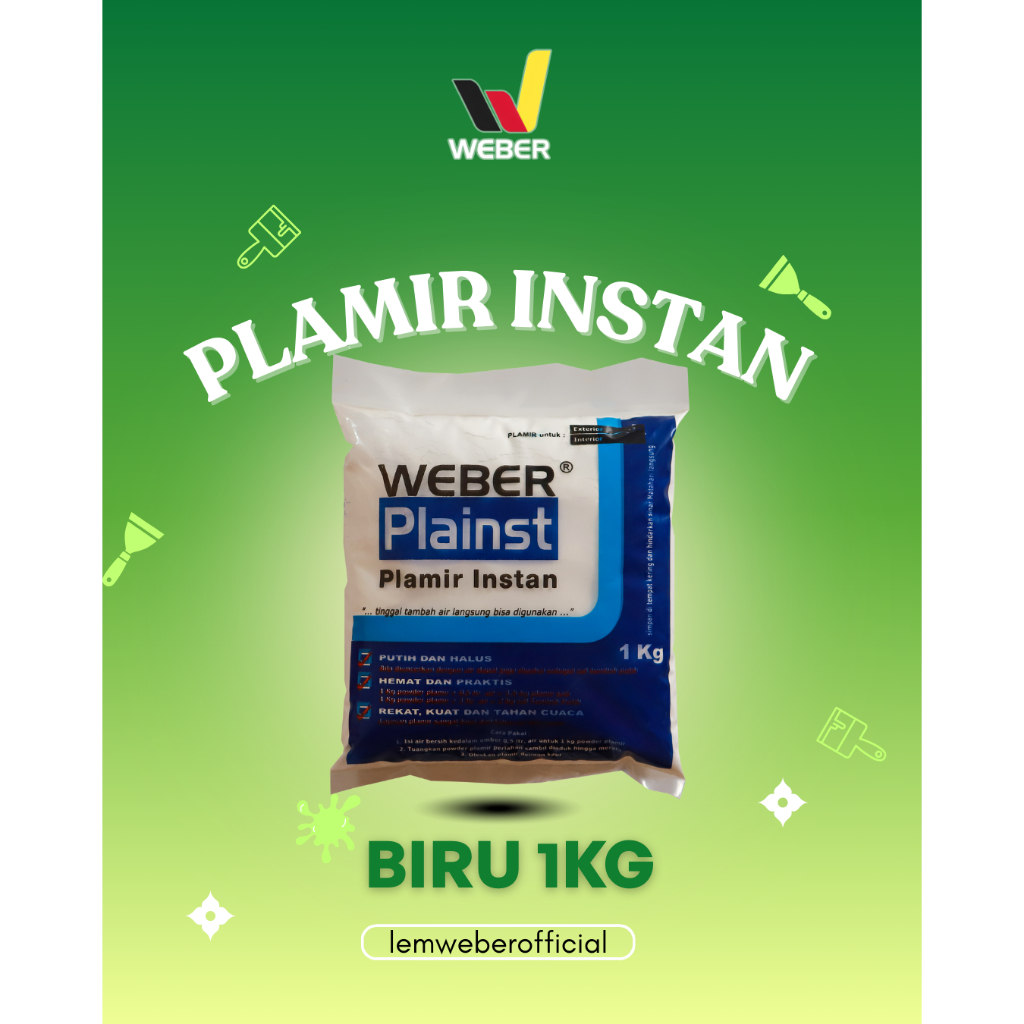 PLAMIR INSTAN,PLAINST 1KG,PLAMIR TEMBOK INSTAN WEBER