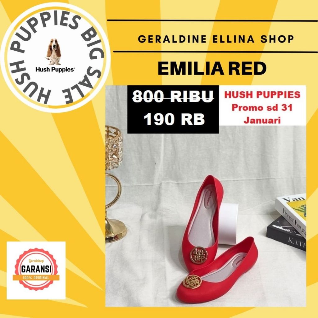 BEST SELLER Sepatu Flat Hush Puppies Original Seri EMILIA
