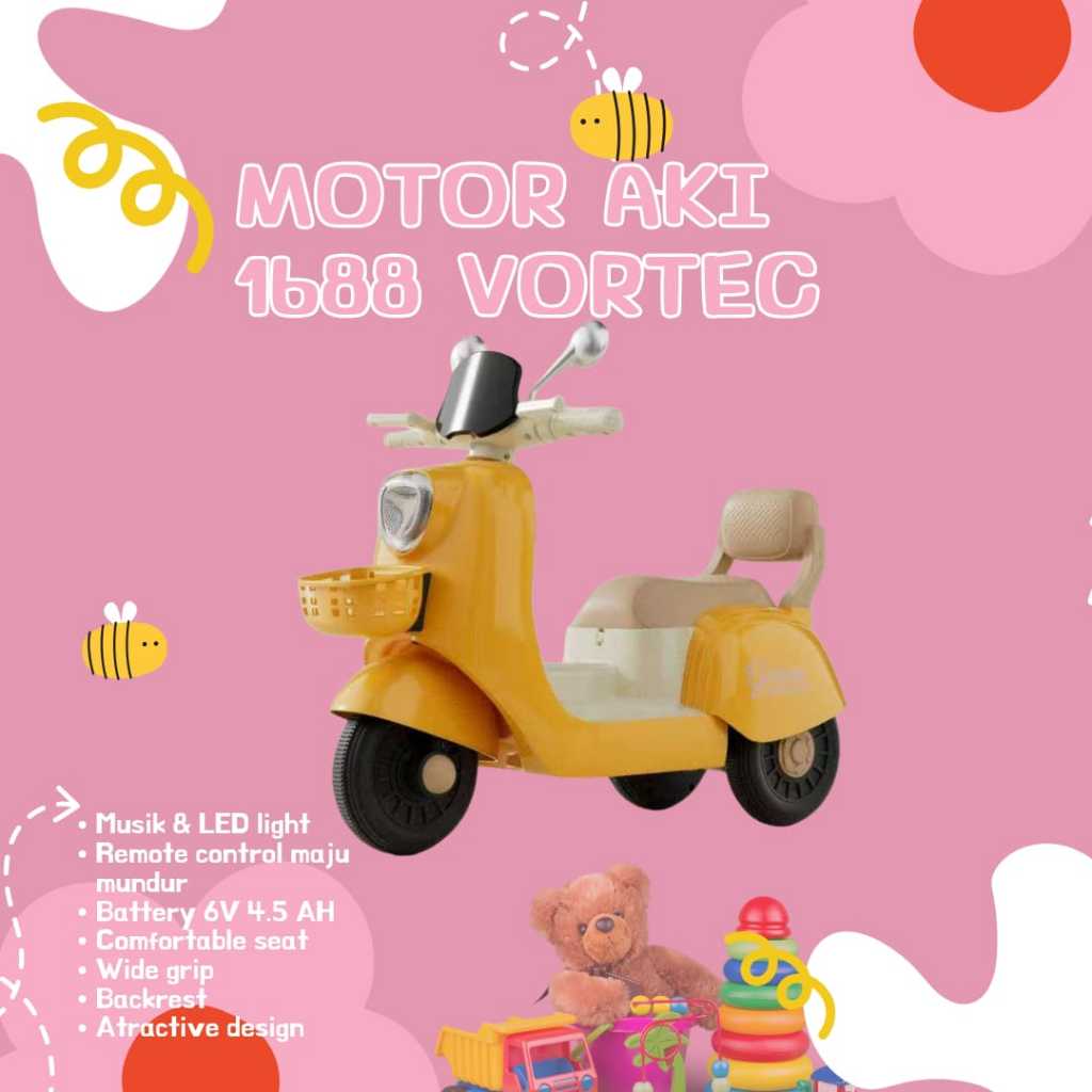 Mainan Motor Aki VORTEC / Motoran Roda Aki 1688