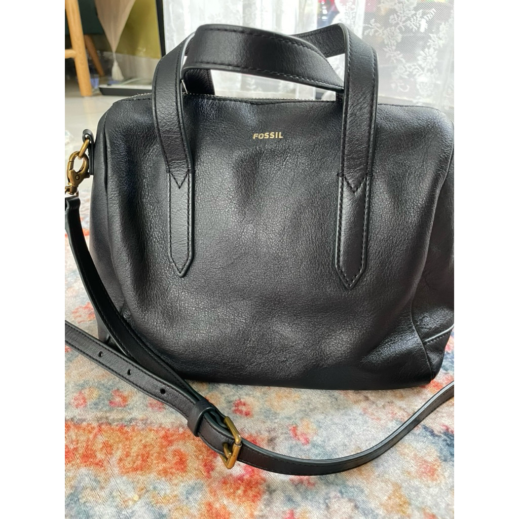 Preloved Tas Sidney Satchel Midnight Navy Fossil