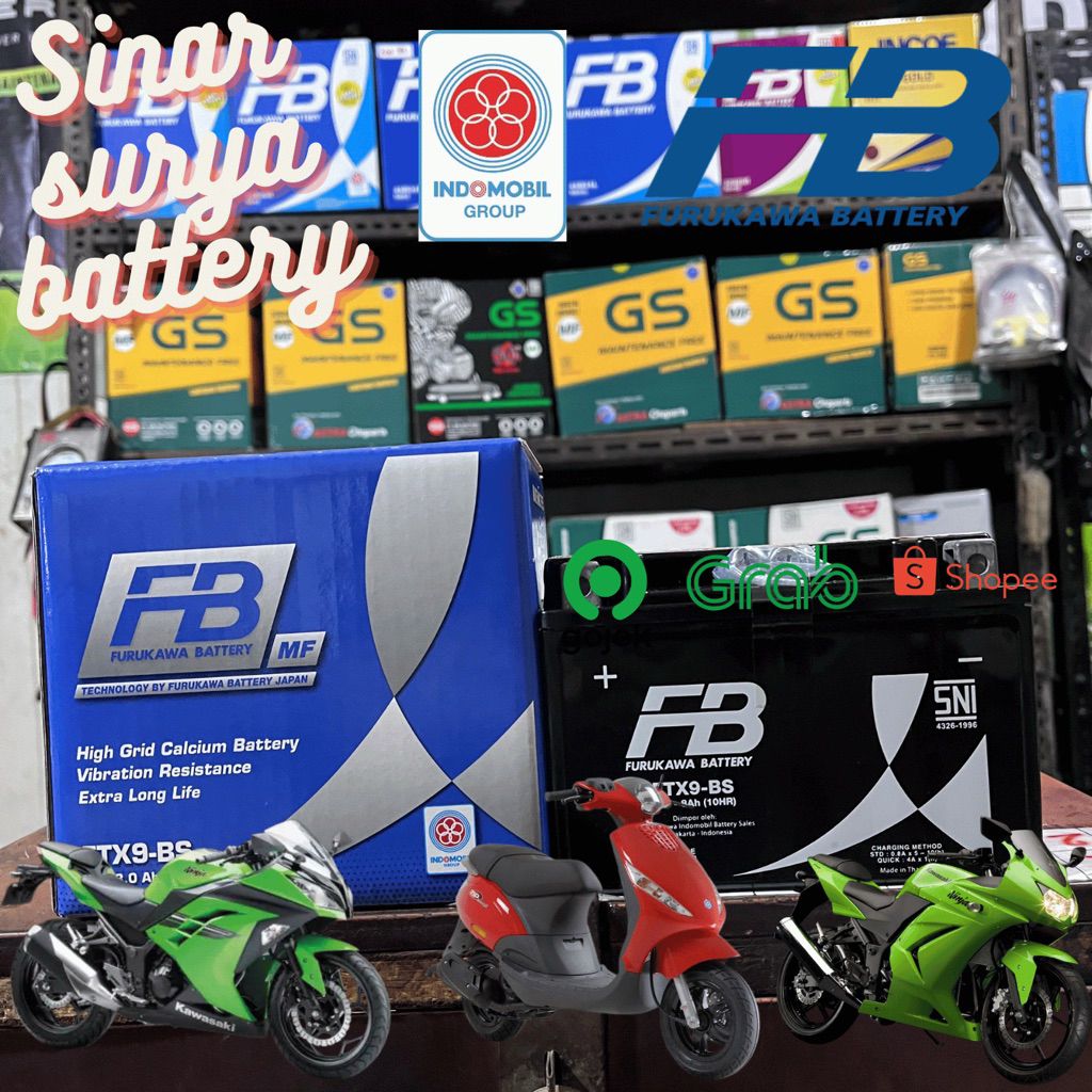Aki Kering bawaan asli Kawasaki Ninja 250 Fi ,Ninja 250 karbu, Piaggio ZIP Merek Furukawa Battery FT