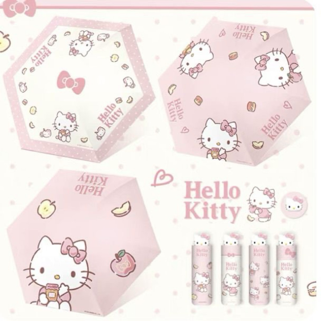 [PREORDER HELLO KITTY] Payung Lipat Lima Karakter – Payung Teduh Anti Radiasi Matahari UPF50+