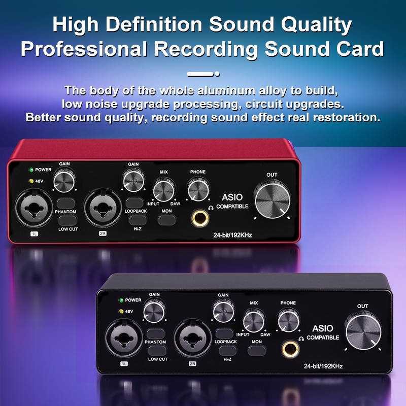 MQ22 Generasi Ketiga Antarmuka Audio Profesional Dual-Channel USB Kartu Suara Eksternal untuk Pereka