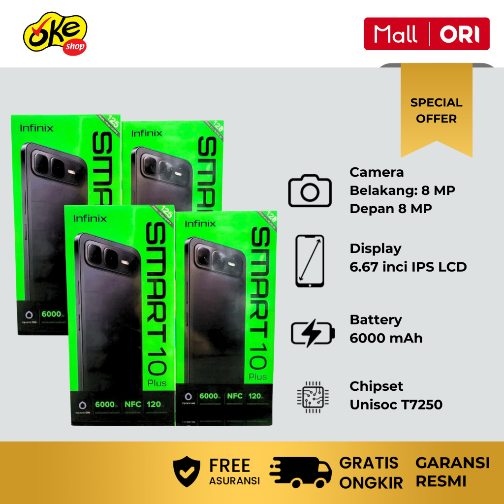 Infinix Smart 10 4/128GB 4/64GB | Smart 10 Plus 8/128GB - Up to 16GB Extended RAM - 6.67 inch 120Hz 