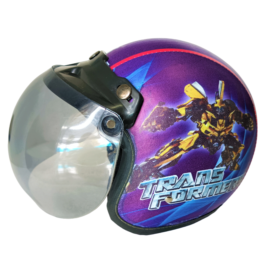 Helm Anak Full Face Robot Mobil Transformer Untuk Usia 2-7 Tahun
